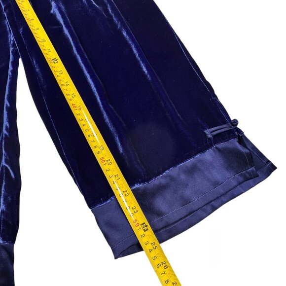 Citron Santa Monica Velvet Wide Leg Crop Culottes Pants SZ L Whimsigoth Boho - Picture 8 of 11